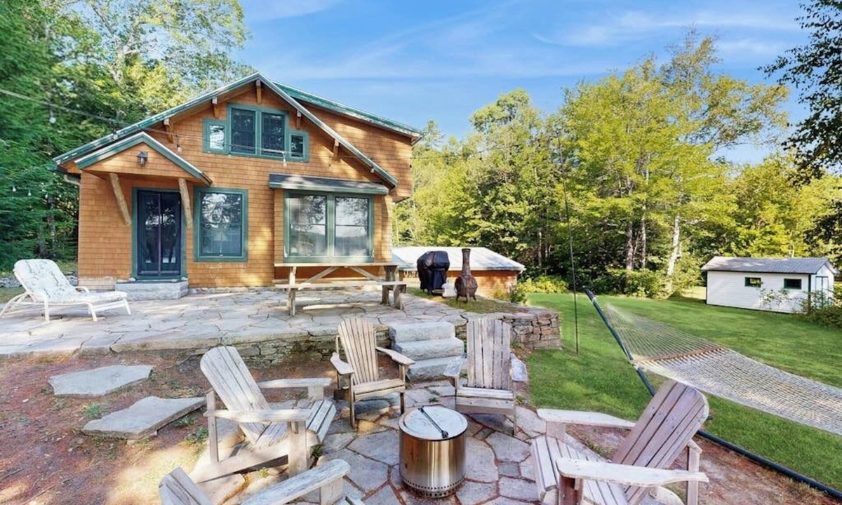 Belgrade House | Belgrade Lakes getaway with private swim dock, outdoor living, & canoe/kayaks