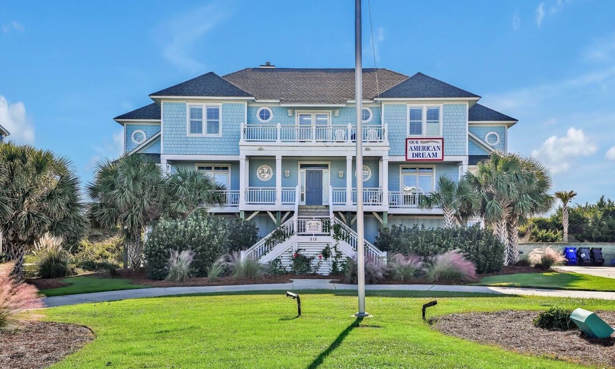 Caswell Beach House | Experience oceanfront luxury at 'Our American Dream' in Oak Island, NC, perfect for 19 guests!