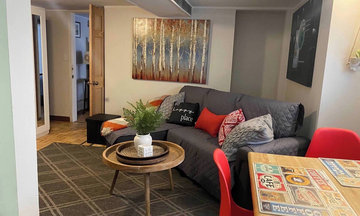 Franklin Park Apartment | Lovely studio at the attic king +full bed in bedroom and futon in kitchen.