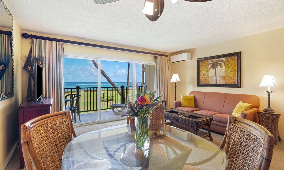 Kapaa Condo | Pono Kai F206 Oceanview AC, POOL, JACUZZI, BBQ, TENNIS