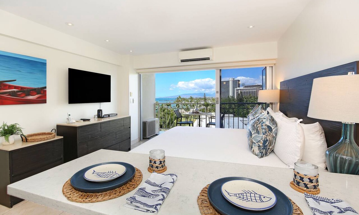 Waikiki Condo | Wow! Ocean View Studio at Waikiki Shore, Just Steps to Waikiki Beach!