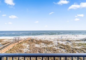 Gulf-front getaway with a pool, free WiFi, washer/dryer, & central AC in Perdido Key