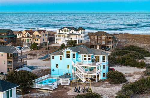 Carova Beach House | Aug specials Htd pool/hotub, firepit oceanview, Wild Horses, 6 bed 7 baths