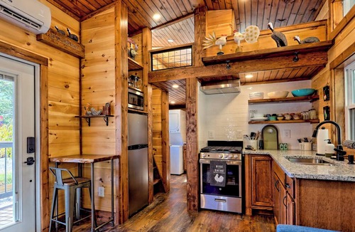 Hayesville House | Cozy tiny house located on a modern homestead with 100+ acres of private forest.