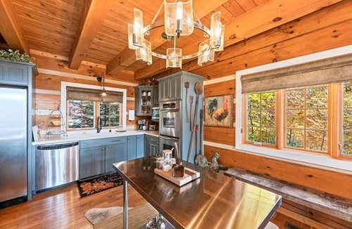 Sapphire House | Dog-friendly, upscale cabin with gourmet kitchen, deck, hot tub & bocce court