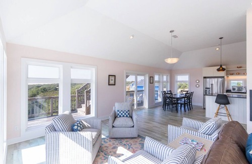 Corolla House | Gorgeous semi-oceanfront home on the 4x4 beaches w/swim spa & ocean views!