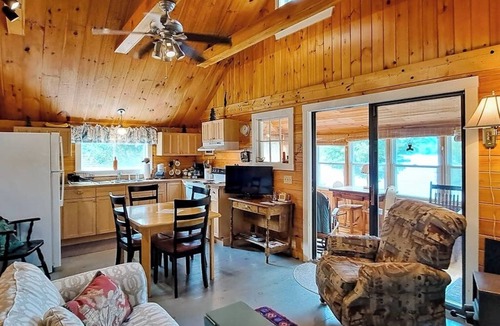 Greenville Cabin | Lakefront, cabin-inspired home with firepit, grill, & screened porch, Wifi