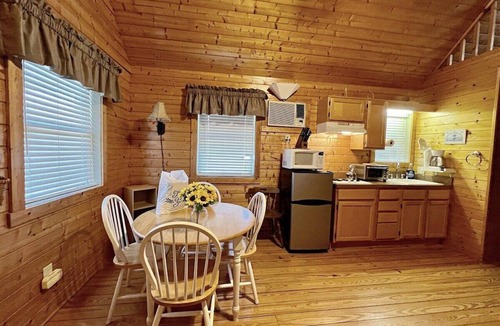Laurel Springs Cabin | Meadow View- Firepit, Cozy Cabin, WIFI, Pond, Gas Fireplace, off Blue Ridge Parkway