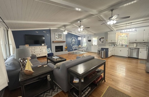 Littleton House | Perfect! Waterfront Cottage-2 story boathouse w/Bar - off main lake!