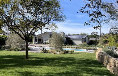 Hedgerow House | Private Montecito Modern Luxury w pool/spa on an acre. Pets, walk to everything.