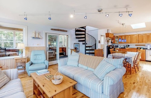 Phippsburg House | Secluded waterfront home with firepit, gas grill, kayaks, dock, balcony, & patio