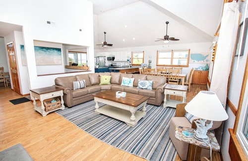 Whalehead Beach House | Semi-Oceanfront, Private Pool, H Tub, Pool Table, WL864, Porch Coffee Paradise