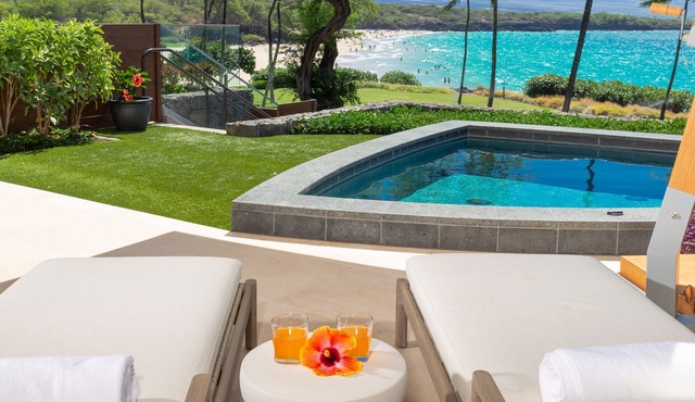 20%OFF Aug15-Sep15 Beachfront Unit-Steps to Hapuna Beach, Big Lanai, Plunge Pool