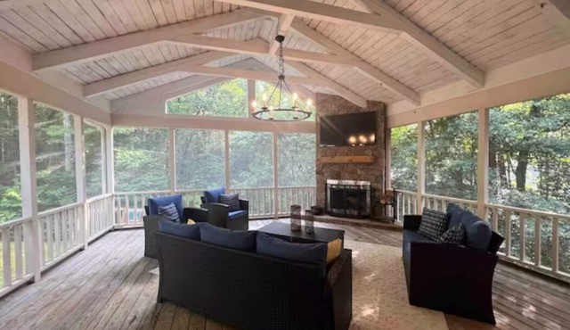 A beautiful, large home located right across the street from Lake Burton. in Clarkesville