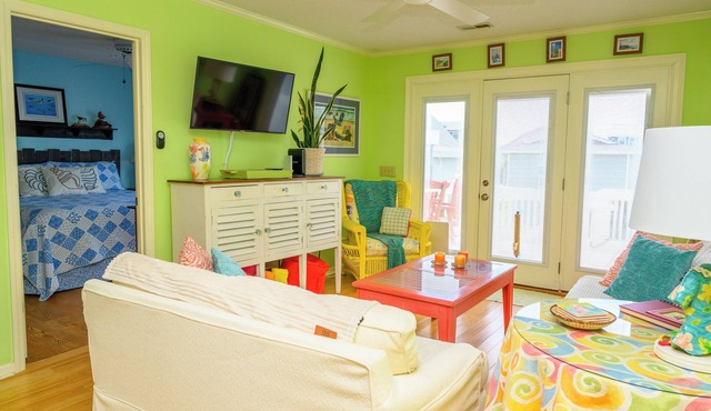 Book this cheerful duplex for a fun little escape from reality!