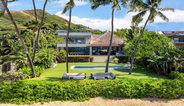 Diamond Head Beachfront Estate | 9BR, Two Homes, Two Heated Pools w/ Beach Gate