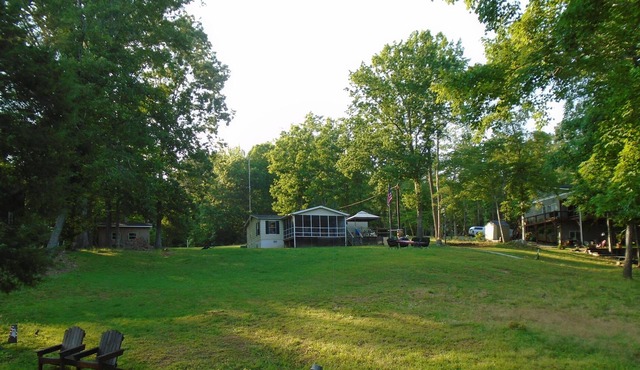 Lake Gaston most usable waterfront acre lot with bulkhead on large cove.