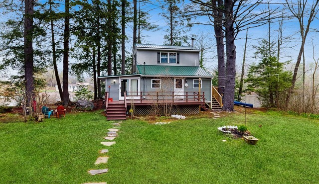 Lakefront Home on Togus Pond with 2 Decks, Great View & Canoe/Fire Pit