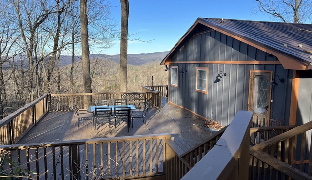 Long range views. Sleeps 10! Hot tub, game tables and close to everything!