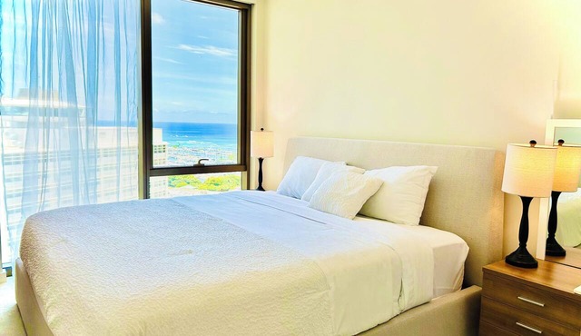 "MODERN LUXURY WITH BEAUTIFUL OCEAN VIEW ON 30th FLOOR AT SKY ALA MOANA"