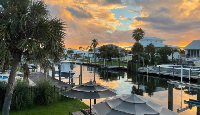 Perdido Key Waterfront Home with boat dock, canal, Gulf right across the street