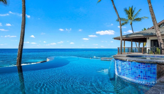 Summer Deal Kona Oceanfront Estate with Pool Water Slide Guest House