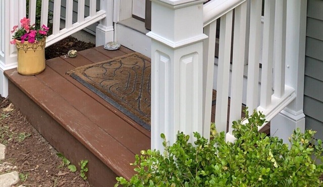 This is a comfortable single house with great private backyard & outside camera in Westbrook