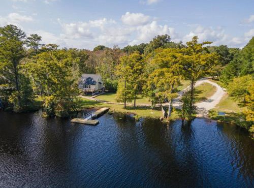 Waterfront Treehouse on the Cape Fear with Dock in Rocky Point