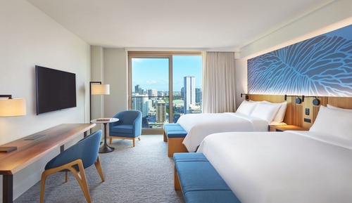 Room, 2 Queen Beds, Partial Ocean View