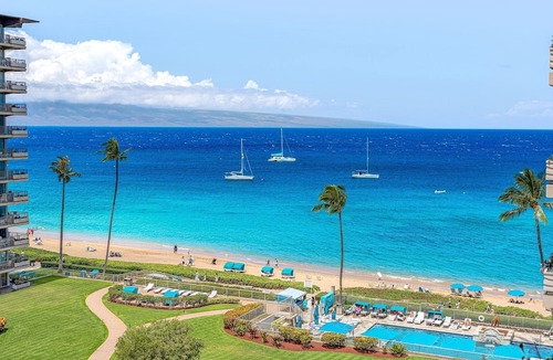 Kaanapali Condo | 8th Floor 2BR Corner Suite with Oceanview Balcony