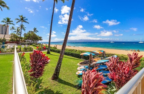 Kaanapali Condo | Maui Resort Rentals: The Whaler 1015 - Gorgeously Remodeled 10th Floor Interior Courtyard Studio, Spectacular Ocean and Mountain Views!